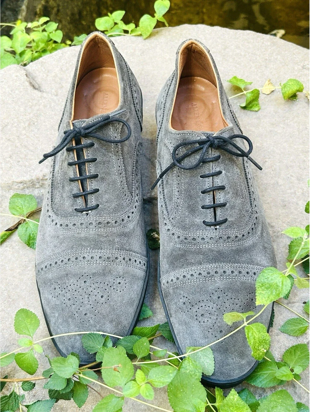 Allen Edmonds Strand Oxford Dress Sneaker Shoe Gray Leather Wingtip 13 EEE 3E